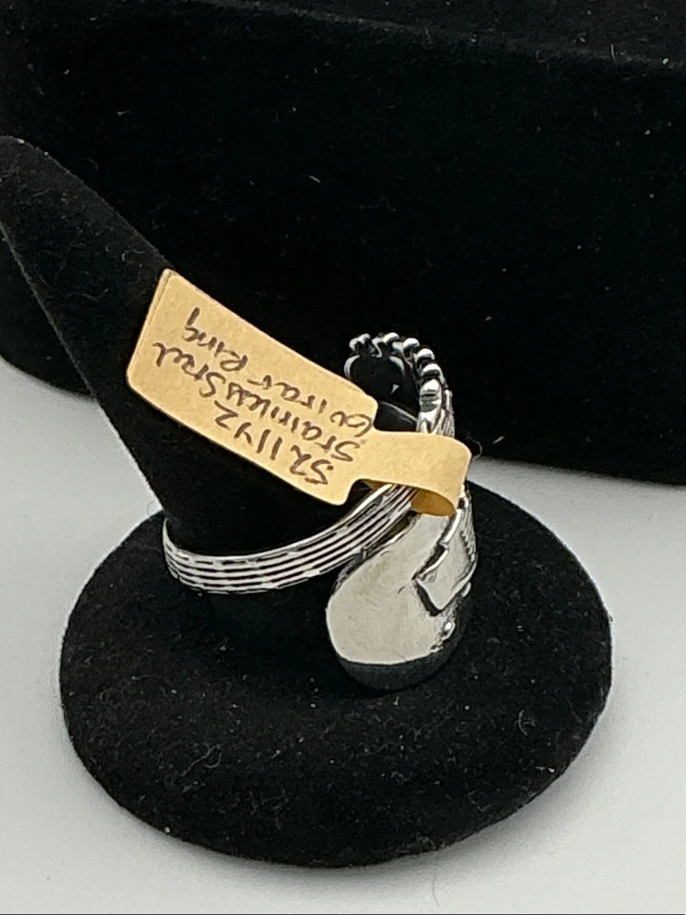 Men’s Polished Stainless Steel Guitar Ring